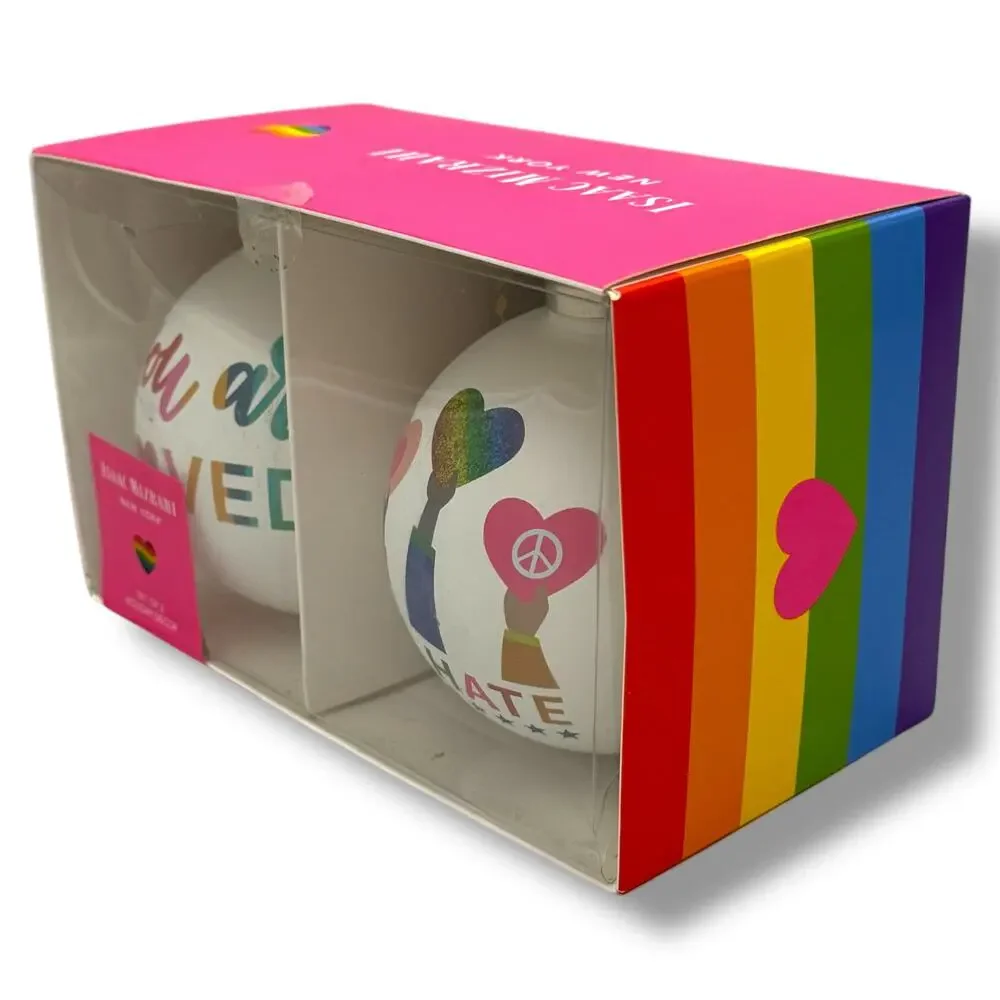 Isaac Mizrahi New York No Hate You Are Loved Ornament Set
